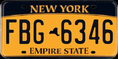 NY license plate FBG6346