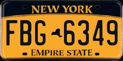 NY license plate FBG6349