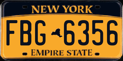 NY license plate FBG6356
