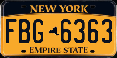 NY license plate FBG6363