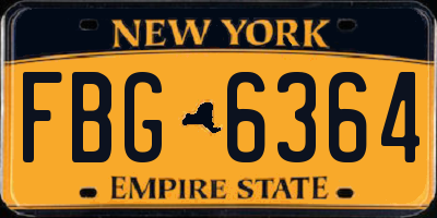 NY license plate FBG6364
