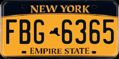 NY license plate FBG6365