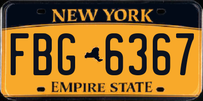 NY license plate FBG6367