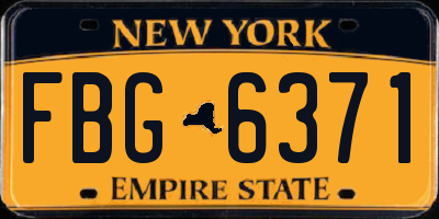 NY license plate FBG6371