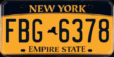 NY license plate FBG6378