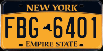 NY license plate FBG6401