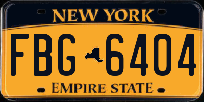 NY license plate FBG6404