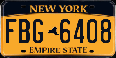 NY license plate FBG6408