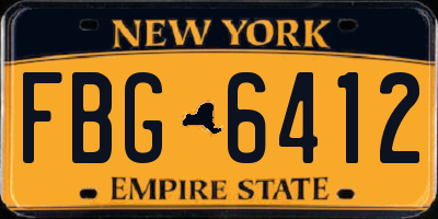 NY license plate FBG6412