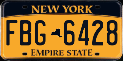 NY license plate FBG6428