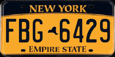 NY license plate FBG6429