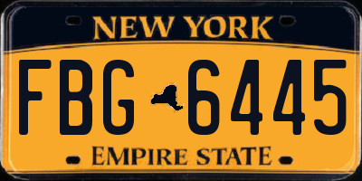NY license plate FBG6445