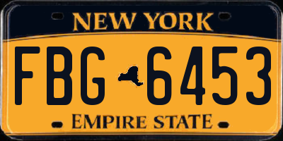 NY license plate FBG6453