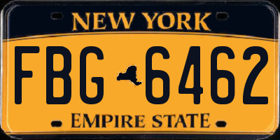 NY license plate FBG6462