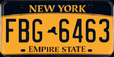 NY license plate FBG6463