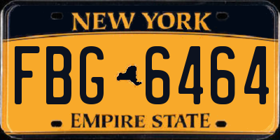 NY license plate FBG6464