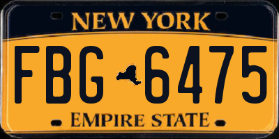 NY license plate FBG6475