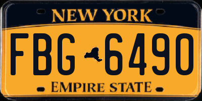 NY license plate FBG6490