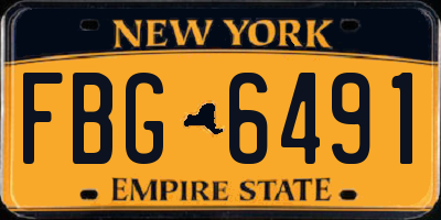 NY license plate FBG6491