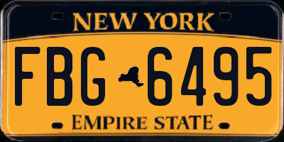 NY license plate FBG6495