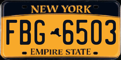 NY license plate FBG6503