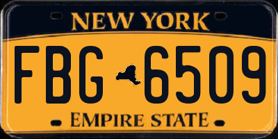 NY license plate FBG6509