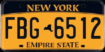 NY license plate FBG6512