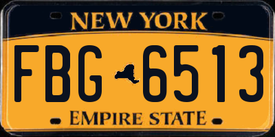 NY license plate FBG6513