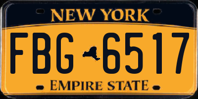 NY license plate FBG6517