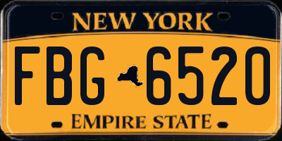 NY license plate FBG6520