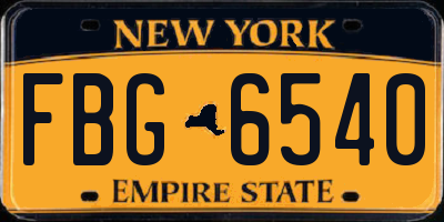 NY license plate FBG6540