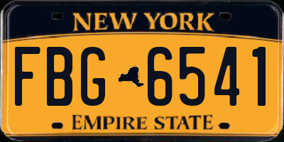NY license plate FBG6541