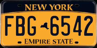 NY license plate FBG6542