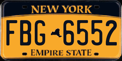 NY license plate FBG6552