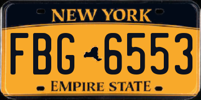 NY license plate FBG6553