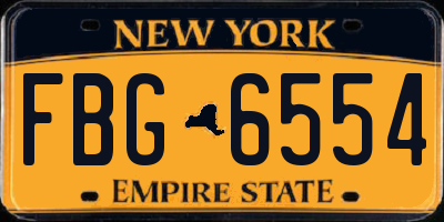 NY license plate FBG6554
