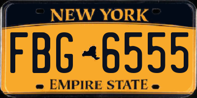 NY license plate FBG6555