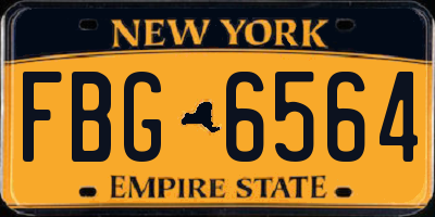 NY license plate FBG6564