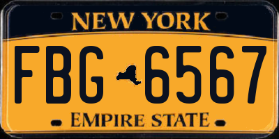 NY license plate FBG6567