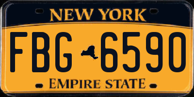 NY license plate FBG6590