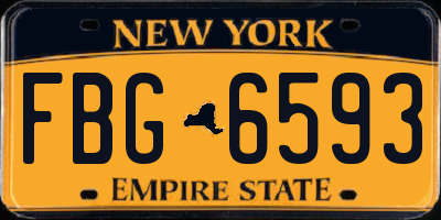 NY license plate FBG6593