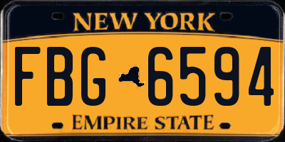 NY license plate FBG6594