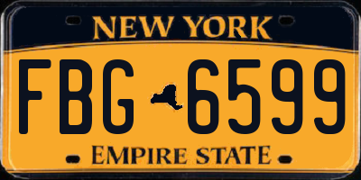NY license plate FBG6599