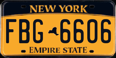NY license plate FBG6606