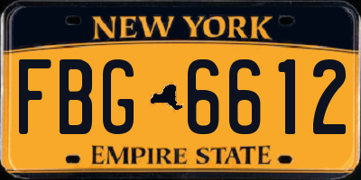 NY license plate FBG6612