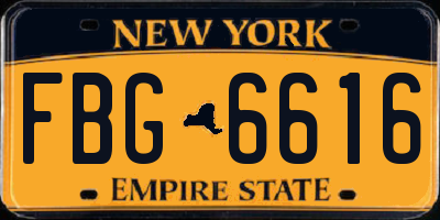NY license plate FBG6616