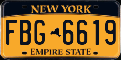 NY license plate FBG6619