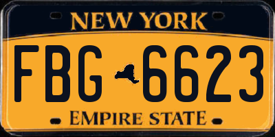 NY license plate FBG6623