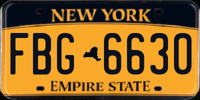 NY license plate FBG6630