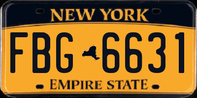 NY license plate FBG6631